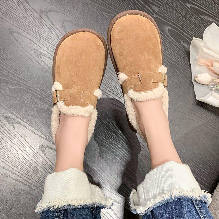 Vintersko Dame Casual Flats Mokasiner Myke Loafers Dame Mote Komfort Varm Plysj Slip-on Dame Bomullssko