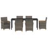 Garden Dining Set 7 pcs Grey Poly Rattan