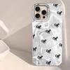 Circular Dots Black Bow Women Girls Water Texture Phone Case for iphone 16 15 14 7 8 Plus 13 11 12 Pro Max X XS XR SE2022 Cover