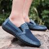 Herren Weiße Slipper Slipper Grau Fahrschuhe Flach Schwarz Wanderschuhe Walking Orthopädische Handgefertigte Schuhe Übergröße