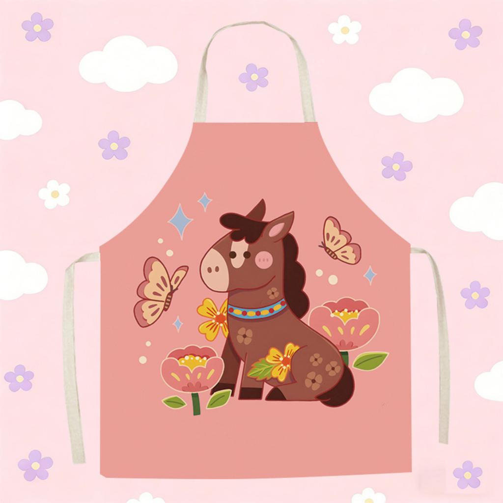 Year Of Horse Fabric Apron Kitchen Stain Protector