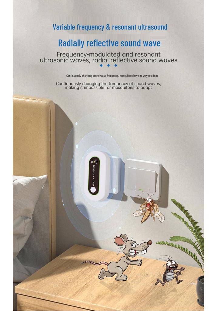 2024 Ultrasonic Silent Pest Repeller with Night Light - Energy Saving Rat, Cockroach, Insect, and Mosquito Control for Home