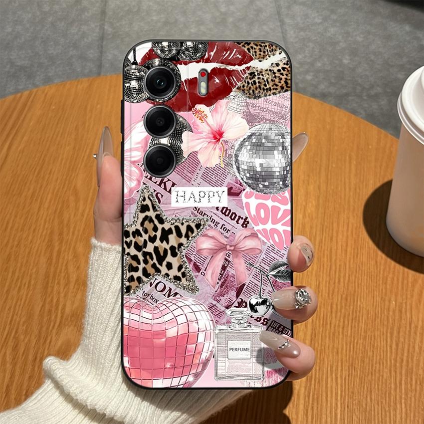 For Tecno Camon 40 20 19 17 16 15 Pro Premier 18P 16S 17T Phone Covers Matte Silicone Lovely Bow Lightweight Anti Drop Cases For Tecno Camon18i Bumper