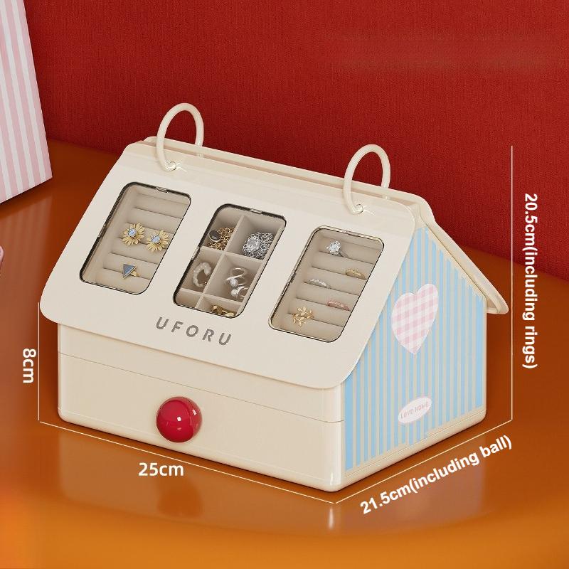 Creative Jewelry Storage Box Cute Earrings Ring Organizer Box Desktop Jewelry Storage Boxes Large Capacity Ornament Boxes