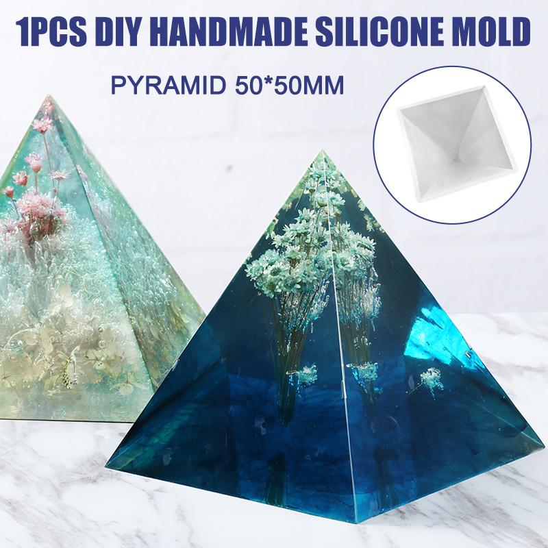 Pyramid Silicone Stencil Resin Jewelry Making Template Epoxy Pendant Craft DIY Tool 50*50mm