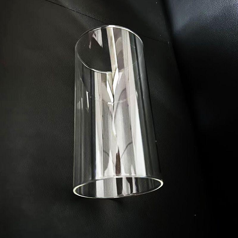 Windproof Cylindrical Glass Candle Holder - Transparent, High-Temperature Resistant, Explosion-Proof for Outdoor and Home Use.
