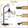 Lampe de table - NETTLIFE - Style industriel - Noir - Douille E27 - Métal