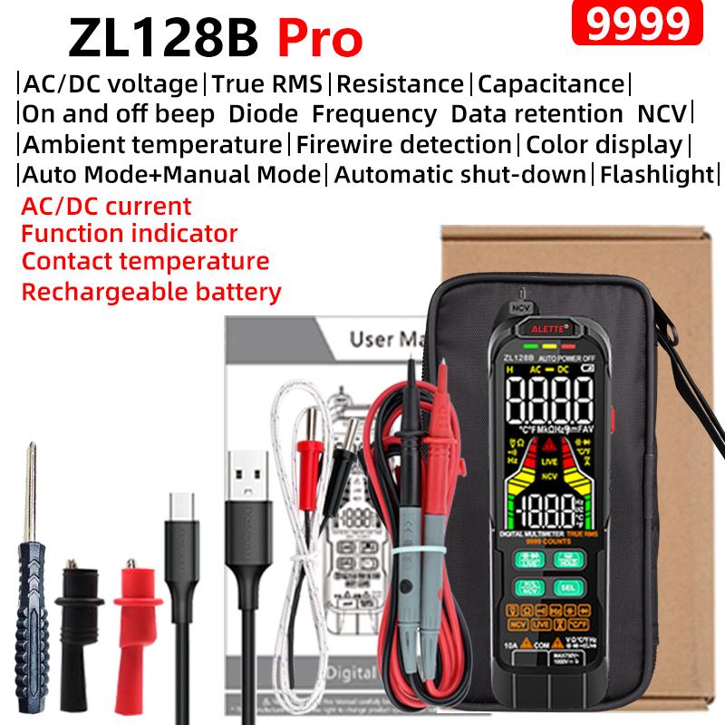 Multimetro Digital Profesional Multimeter 9999 T-RMS LCD Multimetre DC AC Current Voltage Tester Capacitance Diode Usb Tester