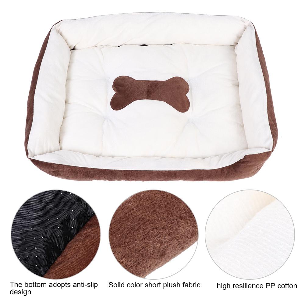 Bone Coffee Beige Four Seasons Soft Warm Pet Bed Mat Comfortable Pad Cushion Supplies for Cats Dogs