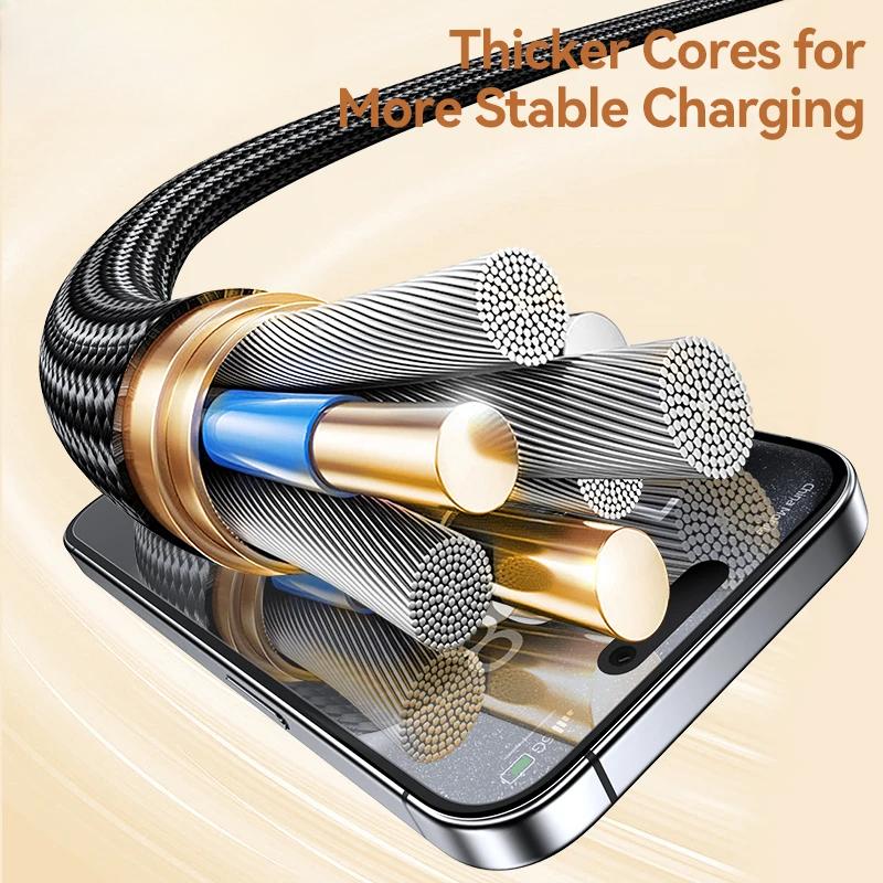 Rocoren 240W Type-C to USBC Data Cable PD3.1 Quick Charging 100W Type C Cord Fast Charging For MacBook iPhone 16 Samsung Xiaomi