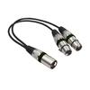 30cm audio kabel s antivibračním efektem, vyvážený přenos, zinková slitina, 2 v 1 XLR samec-XLR samice, audio prodlužovací kabel pro zvukovou konzoli