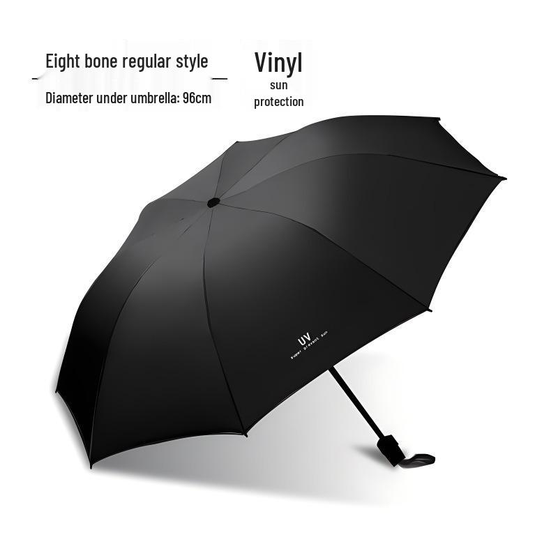 60-Rib Automatic Women's Umbrella with Black UV Protection for Sun & Rain, Customizable and Portable.