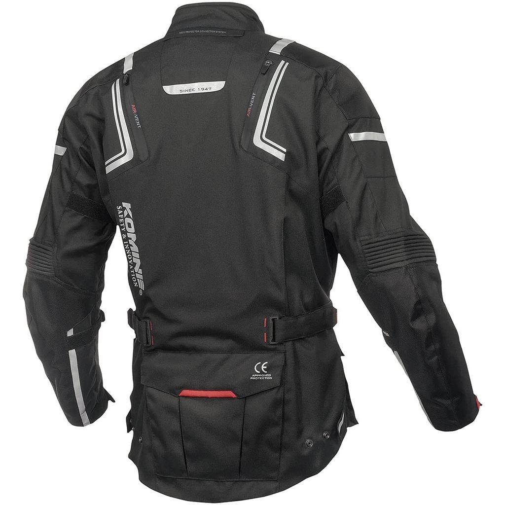 Motorradjacke Ganzjahresjacke 1283 Allwetter Wasserdicht Kälteschutz CE-Standard Stretchmaterial Protektor Schwarz L [KOMINE] JK-597 07-597