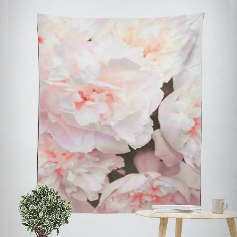 Pink Flower Bouquet Decorative Tapestry Home Wall Decor Office Living Room Tapestry