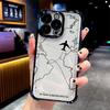 Travel Airplane Route Design Plating Phone Case For vivo Y39 Y29 V40 Y38 Y200i Y03 Y200 V29e V27 Y17s Y78 Y36 Y27 Lite Pro 4G 5G