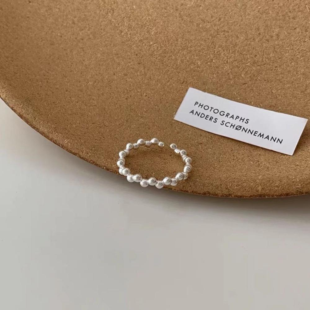 S925 Sterling Silver Korean Style Adjustable Open Ring for Women - Niche Light Luxury Trendy Colorfast High-End Feel