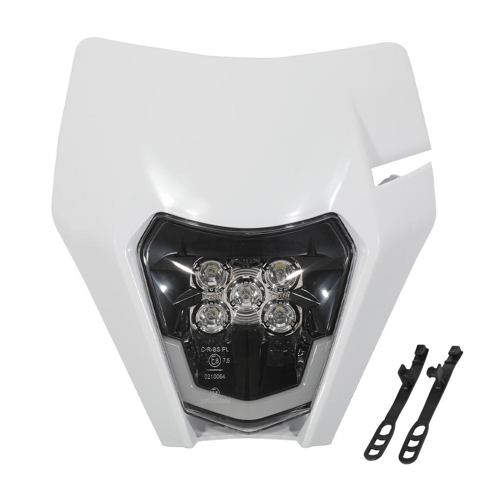 Для KTM EXC SX SXF XCW MX XC 125-500 Светодиодная фара Электрический питбайк Мотокросс Фара Свет Мотоцикл Маска Номерного Знака Эндуро белый