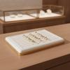 Soft PU Jewelry Display Tray Sleek Rectangular with Raised Border