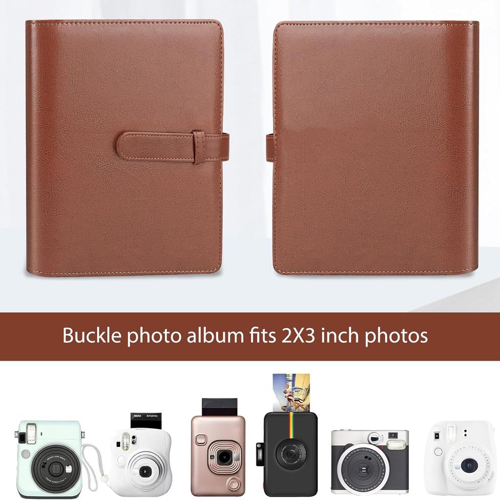 256 Pockets PU Leather Mini Album Solid Color Photo Album Fit for Fujifilm Instax Mini Film for 3 Inch Film& Small Pictures