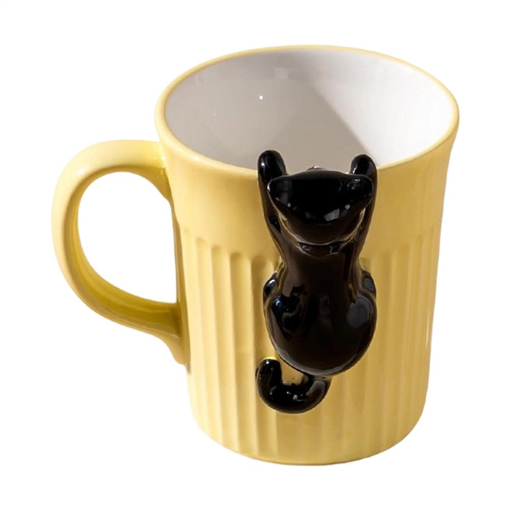 

Cat Mug 350ml Cute Comfort Handle Drinkware Ceramic Coffee Mug Drinking Cups for Tea Milk Water Drink Home Kitchen Office School 350ml жёлтый