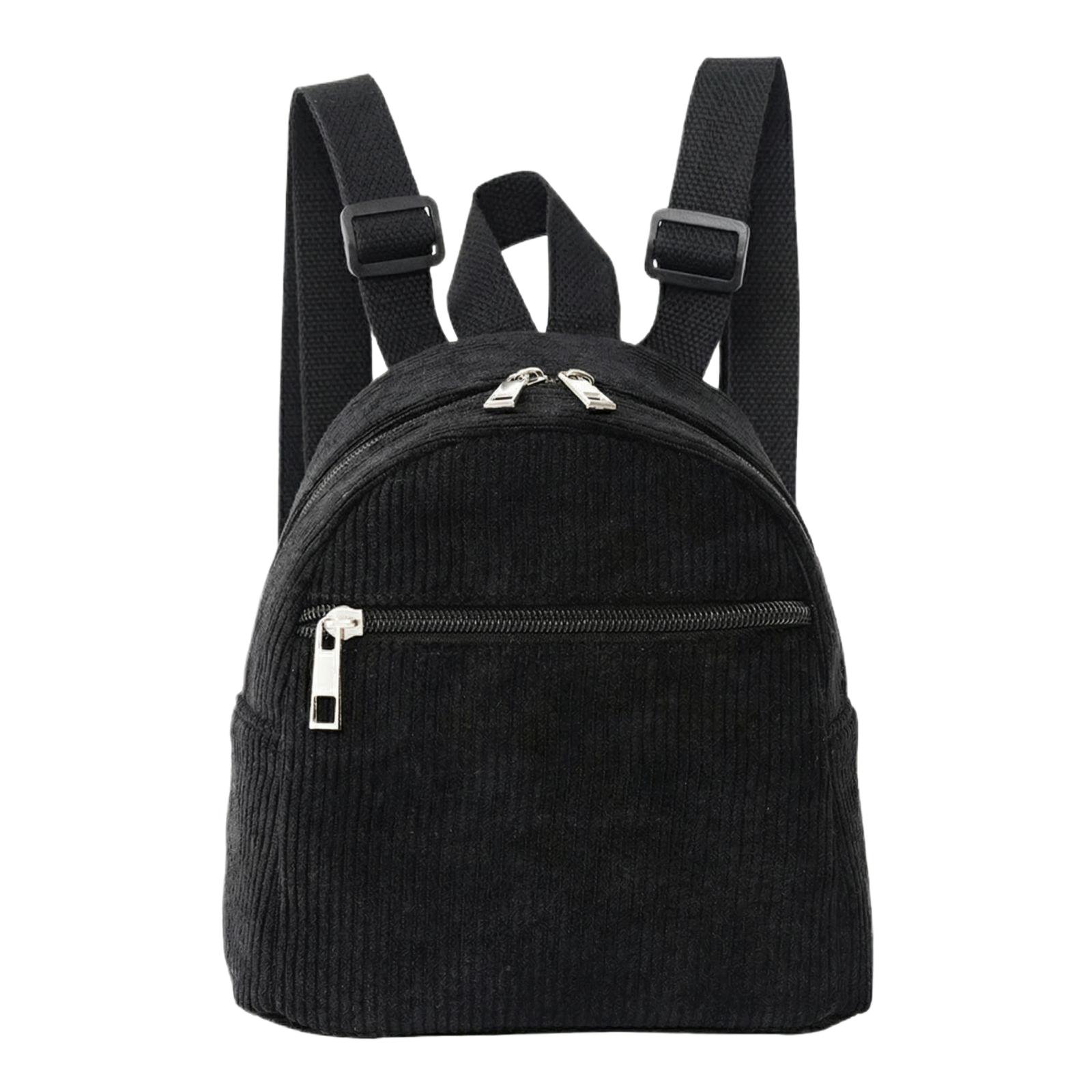 Corduroy  Color Fashionable Women s Backpack, High-Value,  And Versatile Small Backpack One Size чёрный