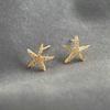 Silver Needle Zircon Starfish Stud Earrings - Simple & Versatile High-End Fashion Jewelry for Women
