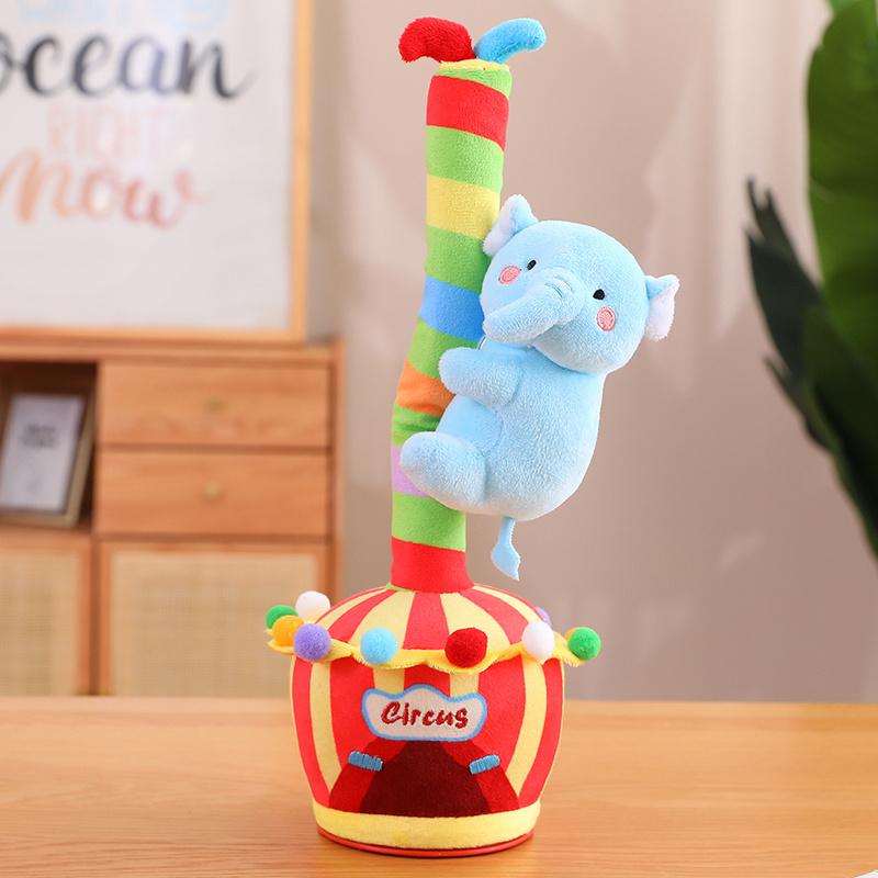 Christmas Series Electric Animal Plush Toy Santa Claus Snowman Singing Dialogue Doll Panda Sloth Soft Christmas Gift for Kids