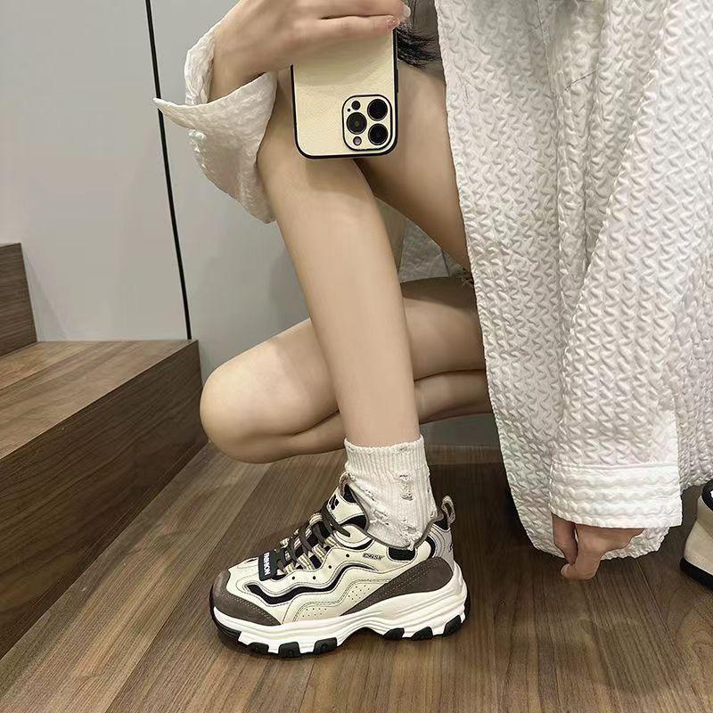 D'lites Frühling Neue Plateau Muffin Füße Kleine Dad Schuhe Höhenerhöhend Retro Lässig und Leichter Sneaker Damen