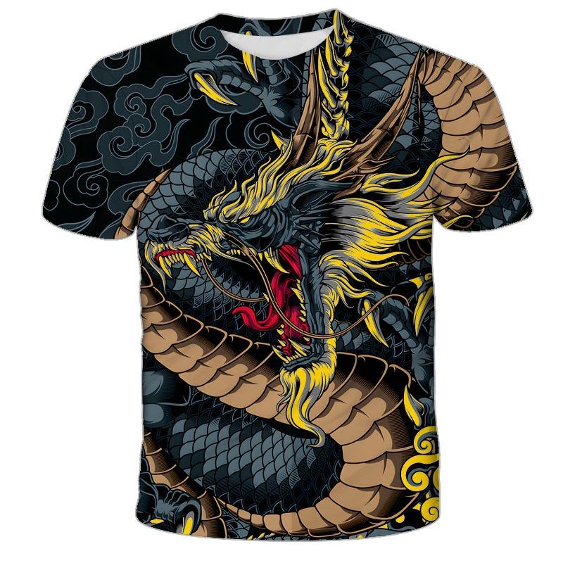 

2026 Summer Children 3D Cartoon T-shirt for Boy Animal Printing Dinosaur Shark Boys T Shirt Girls Tops Tees Cartoon Kids Clothes 110