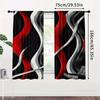 2 kusy červených, šedých a černých závěsů s geometrickým spirálovým vzorem, 30*65 palců, bytová dekorace, dekorace pokoje