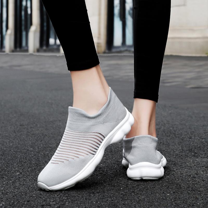 Fashion Women's Flat Bottomed Summer Casual Sneakers Lightweight Mesh Loafers Outdoor Jogging Couple Breathable Soft Soled Tennis Shoes