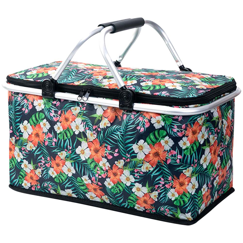 

30L Insulated Cooler Waterproof Foil Folding Cooler Bag Lunch Box Basket Food Carrier Storage Basket for Camping Picnic Travel