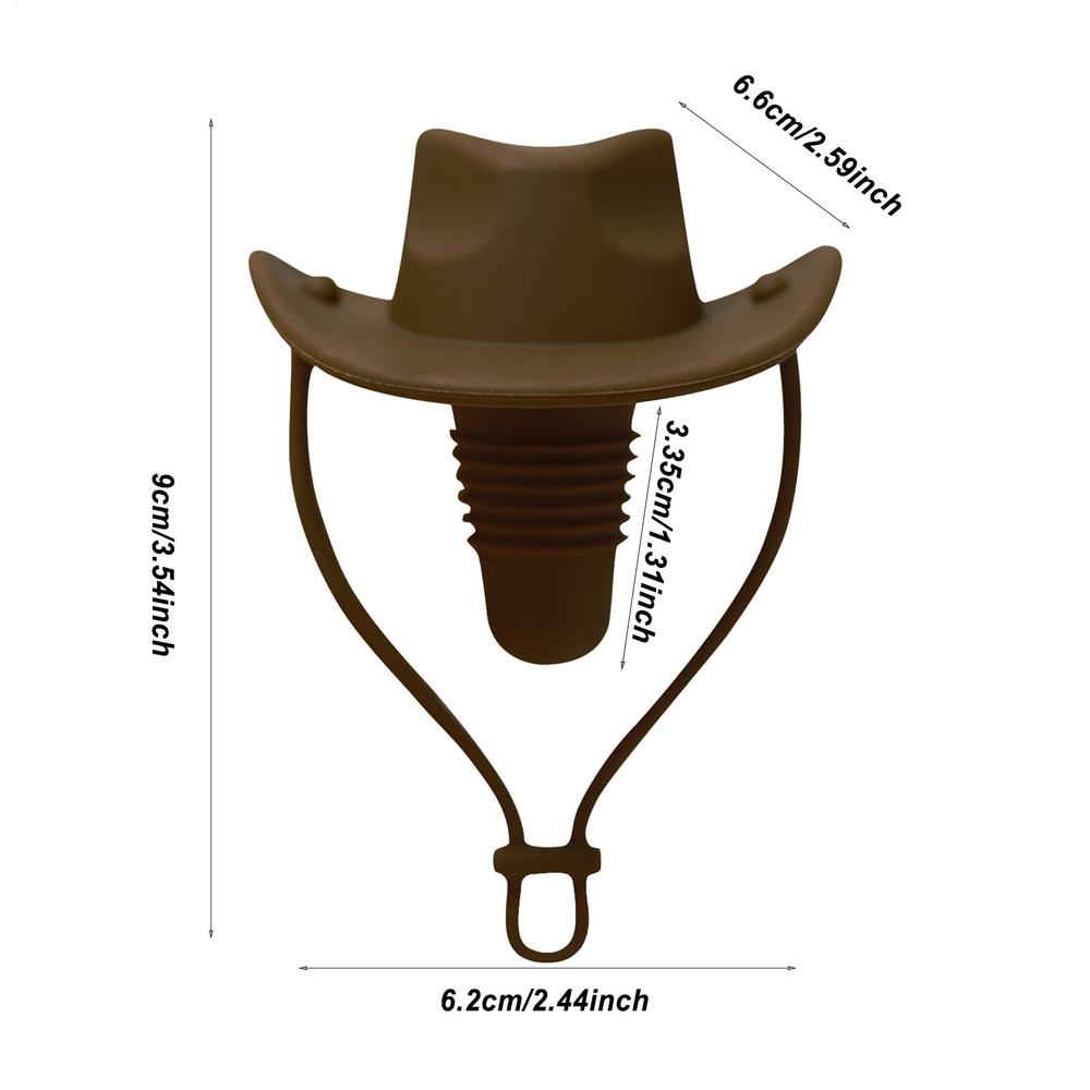 Creative Cowboy Hat Shape Wine Bottle Stopper Reusable Leak Proof Silicone Champagne Bottle Stopper Wine BottleCap For Bar
