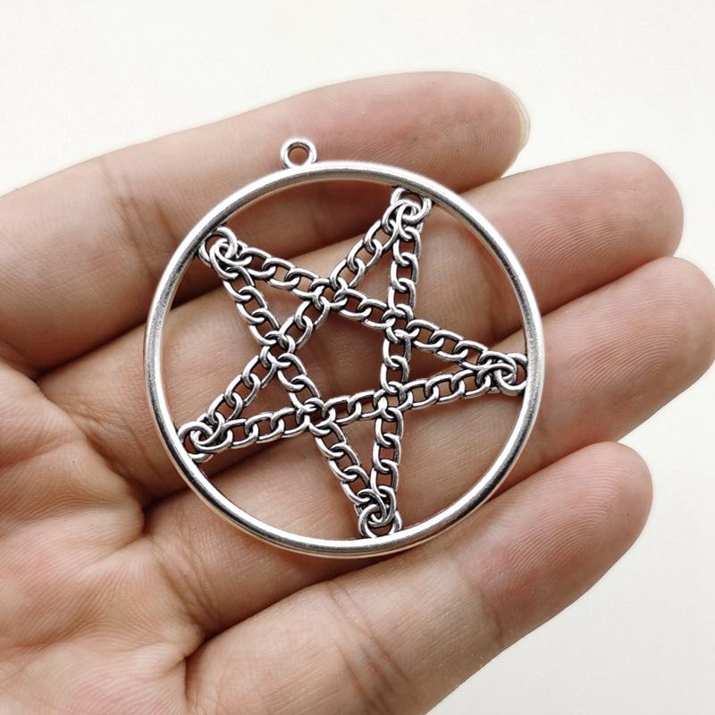 Zinc Alloy Gothic Geometric Star Pendant for DIY Jewelry