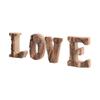 4Pcs Letters Wooden Blocks LOVE Shape Retro Free Standing Decorative Cutouts for Home Wall Table
