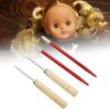 Puppenperücke Rooting-Werkzeug DIY Haar-Rooting Reroot Kupferstange Holzgriff Puppenhaar-Herstellungszubehör für Zuhause Puppenladen