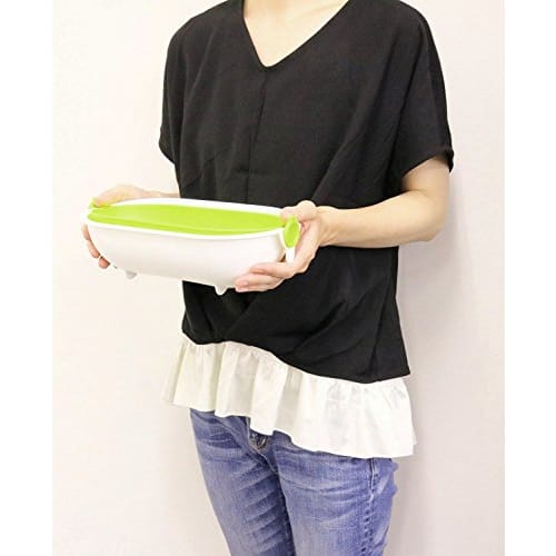 Kokubo Spin Wheel Colander, Oval, Green, KK-311
