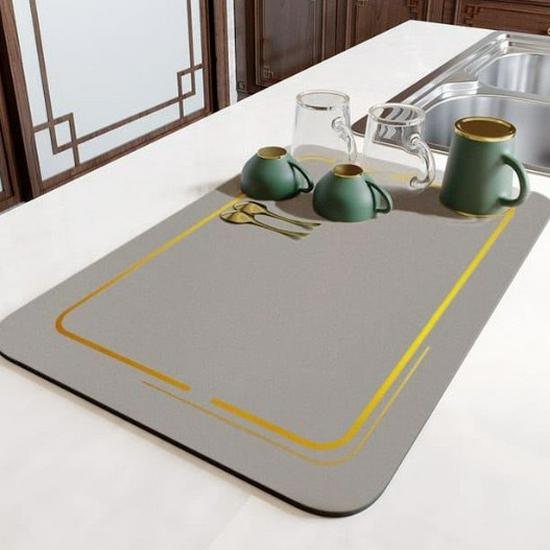 Absorbent Quick-Dry Diatomaceous Earth Kitchen & Table Mat