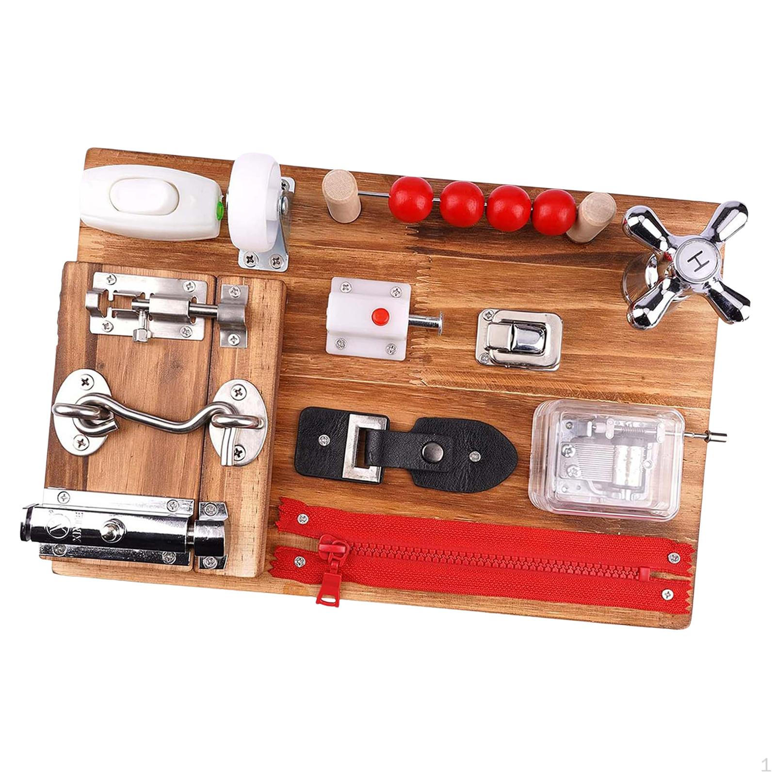 

Baby Busy Board Toddlers Learning Cognitive Fine Motor Skill for Age 3 + Sensory Toys Indoor Play