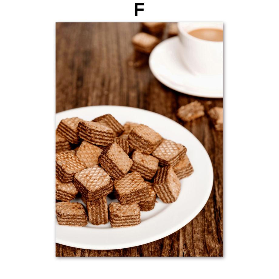 

Coffee Bean Cup Chocolate Cake Dessert Shop Wall Art Canvas Painting Posters And Prints Hotel Cafe Picture Restaurant Room Decor 21cm×30cm NoFrame