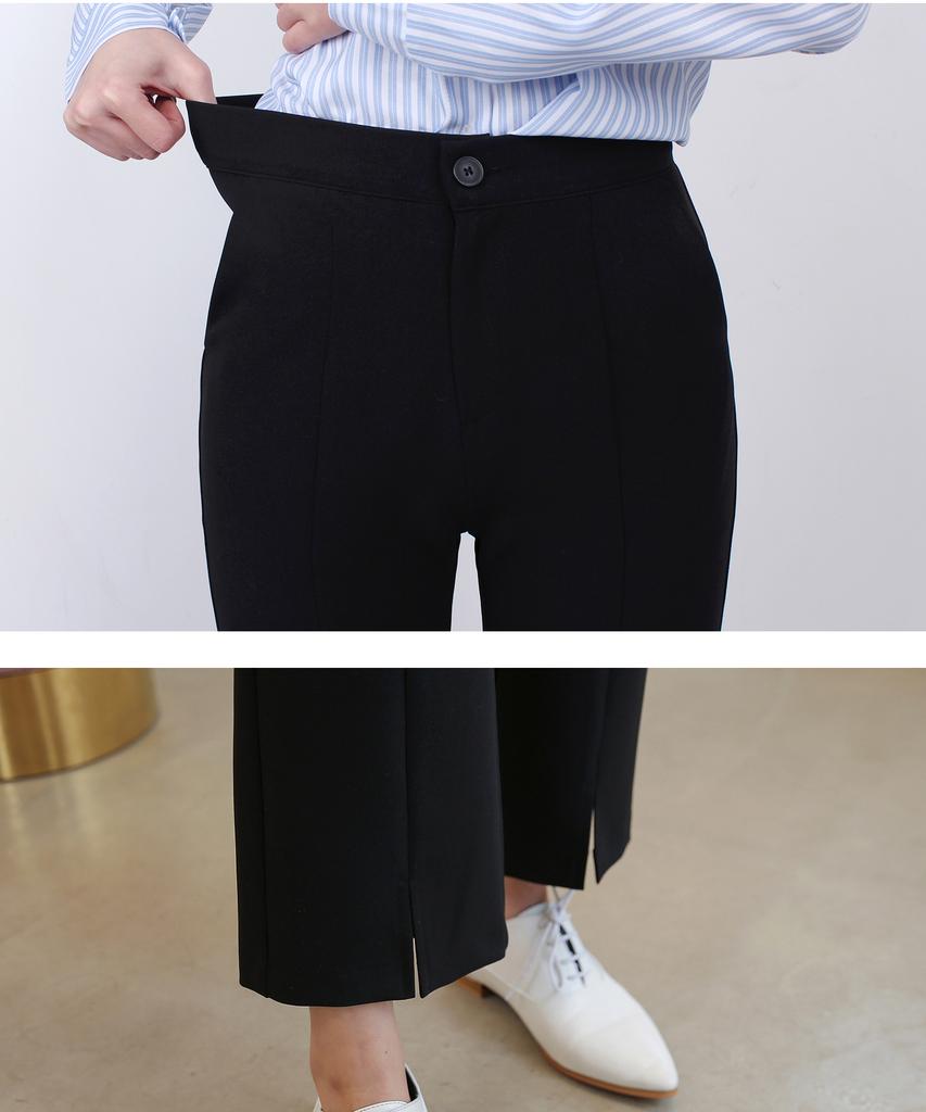 Ppaeppae Secret Banding Stretchy Front Slit Slacks