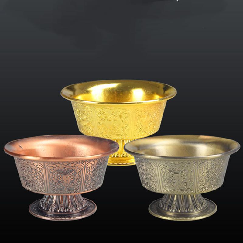 Multifunctional Sanskrit Buddhist Incense Fire Bowl Red Copper Tribute Engraving Fire Serving Tray Mandala Smoke Supply Furnace