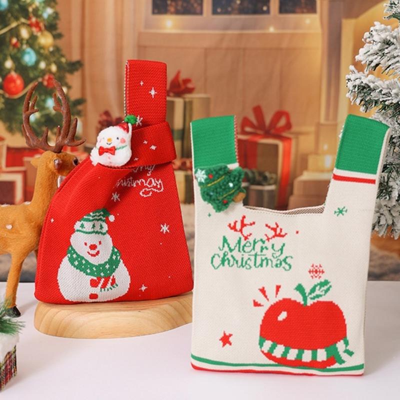 Festival Santa Druckstoff Geschenksäcke Stilvolle Waschbare Weihnachtsstrumpf Füllung Für Büro Zuhause Schule Veranstaltung Und Familienfeiern