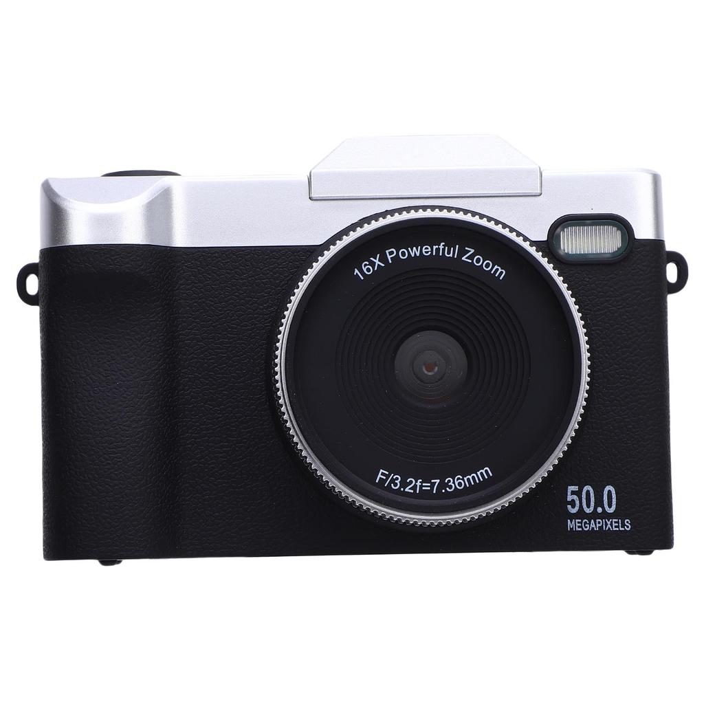 50MP Digital Camera for Photography 2.4 Inch 180 Degree Flip Screen Travel Camera with 16X Zoom Multiple Style Filters