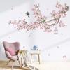 Cherry Blossom Tree Branch Wall Decals Pink Flower Birds Wall Stickers Bedroom Living Room Sofa Tv Background Wall Decor