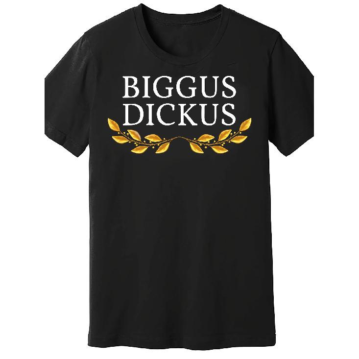 Men S Funny Monty Python Biggus Dickus Graphic T-Shirt - Black with White Print, Soft Comfortable Classic Fit Short Sleeve, Humorous Movie Quote S чёрный