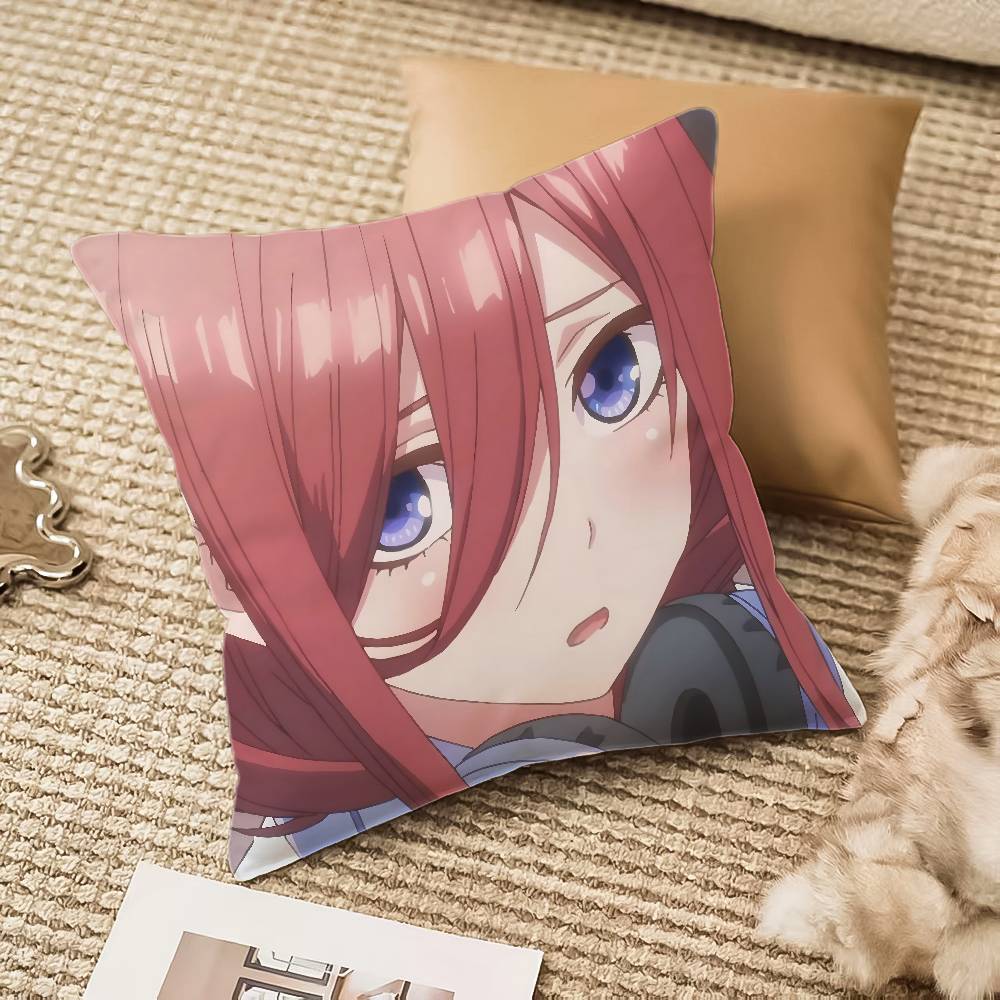 M-Miku Nakano Pillow Case Sofa And Living Room Decorative Cushion Covers Dust-proof And Mite-proof Invisible Zipper