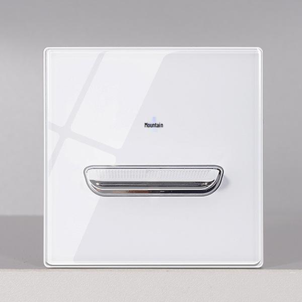86 Type Creative White Glass Bedside Wall Switch with Indicator Light
