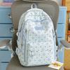 Schoolbag, cherry blossom pink Korean fresh school bag, Japanese princess versatile cute star print backpack, middle and high school backpack