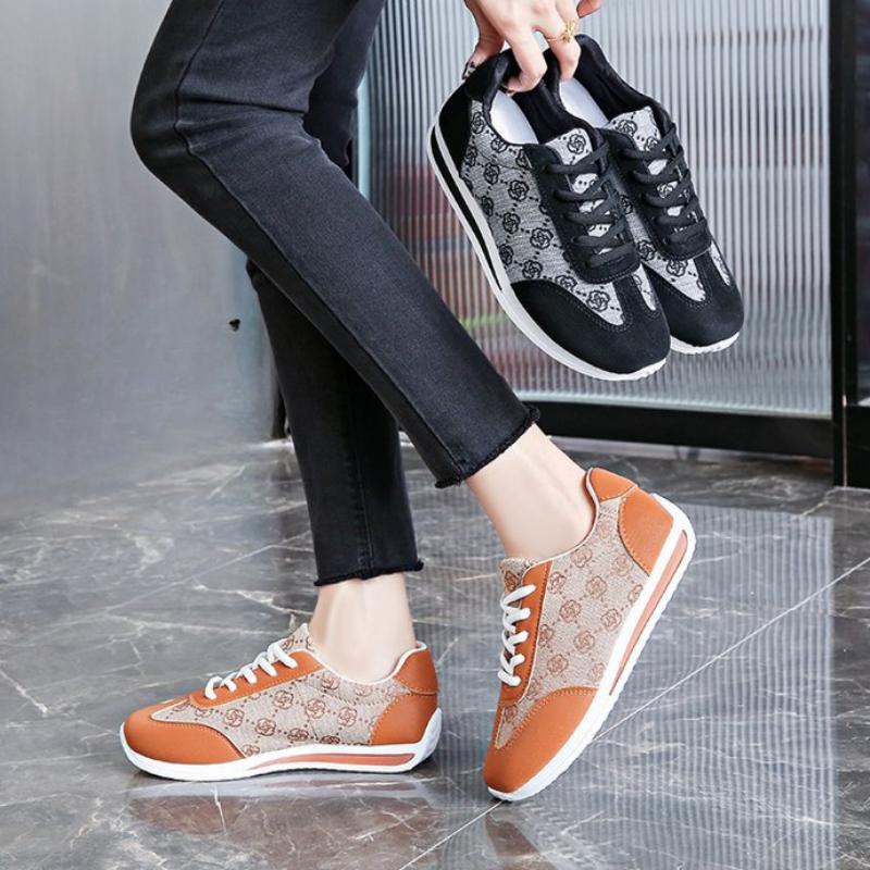 Herbst- und Winterschuhe für Damen, Damen-Sneaker, Weiße Sneaker, Low-Top mit runder Zehenpartie, Schnürschuhe, Freizeitschuhe